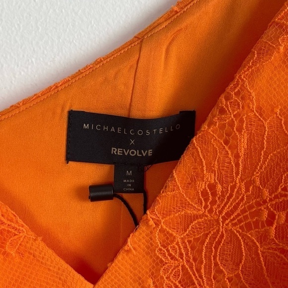 Michael Costello X Revolve Mini Dress Lace Orange - Picture 5 of 11